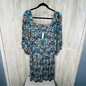 Maurices Floral Square Neck Dress